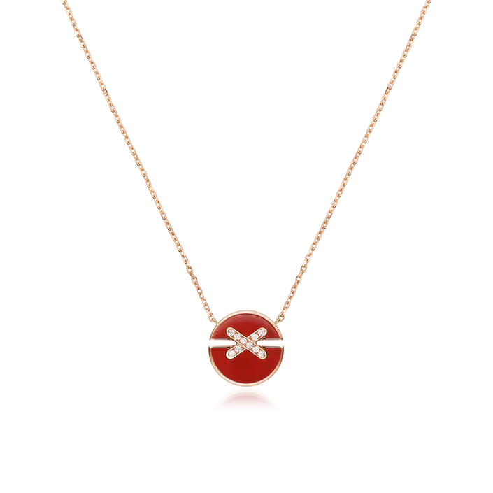 [vivabelle]JEUX DE ROSE GOLD DIAMOND NECKLACE