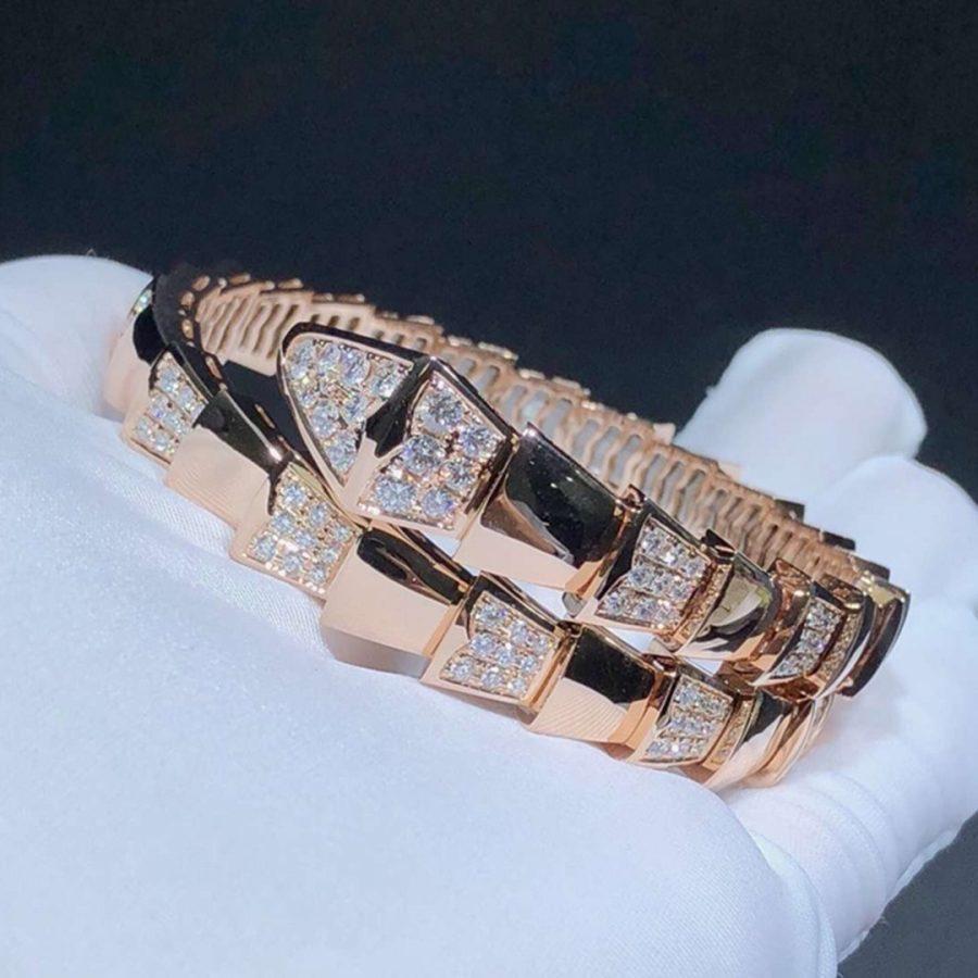[vivabelle]SERPENTI WIDE BRACELET PINK GOLD DIAMOND