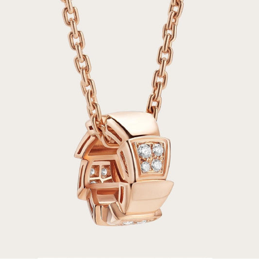 [vivabelle]SERPENTI PEDANT DIAMOND PINK GOLD NECKLACE