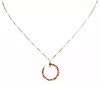 [vivabelle]JUSTE NECKLACE GOLD RED DIAMONDS
