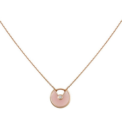 [vivabelle]AMULETTE ROSE GOLD PINK MOP NECKLACE