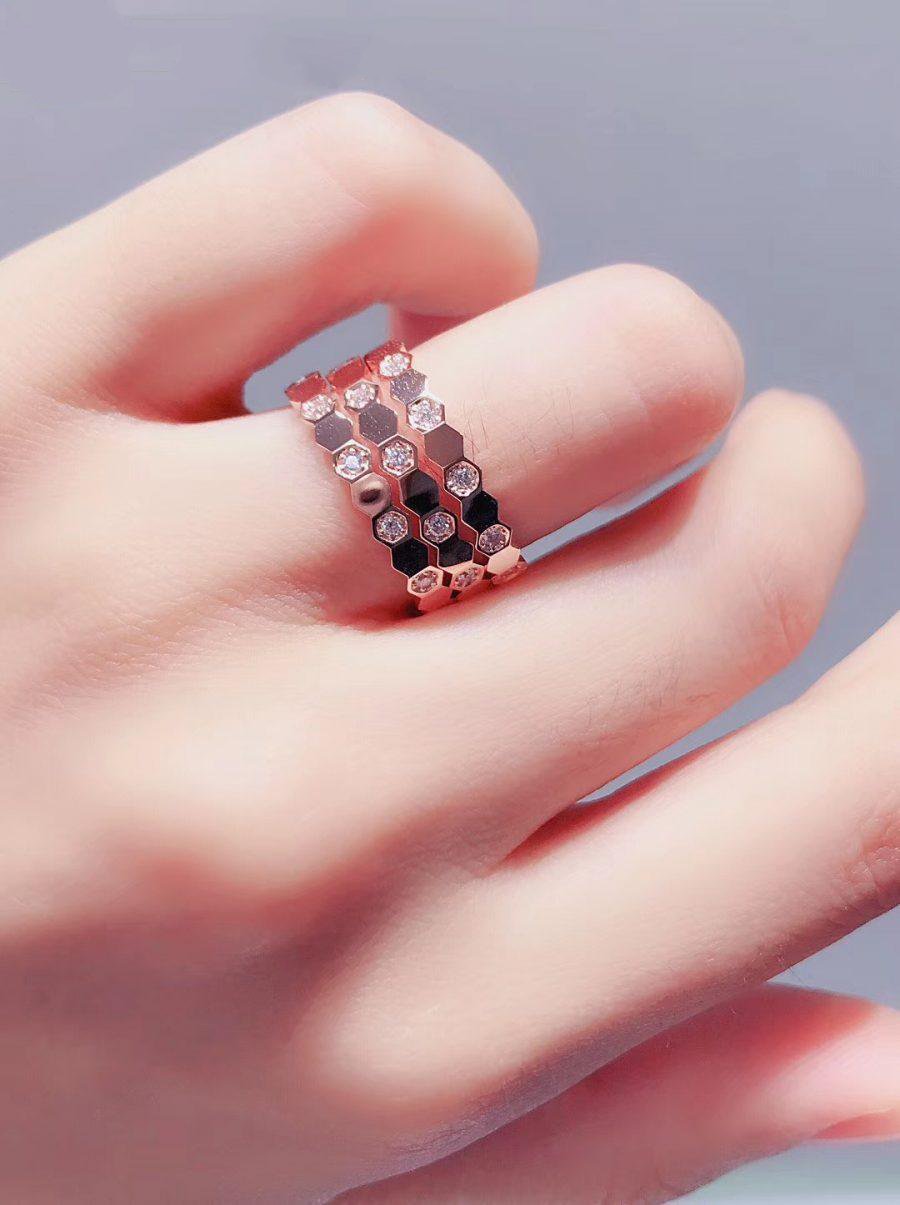 [vivabelle]BEE LOVE RING PINK GOLD DIAMOND