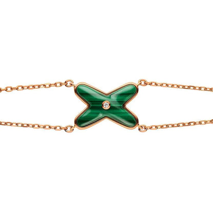 [vivabelle]JEUX BRACELET MALACHITE PINK GOLD 1 DIAMOND