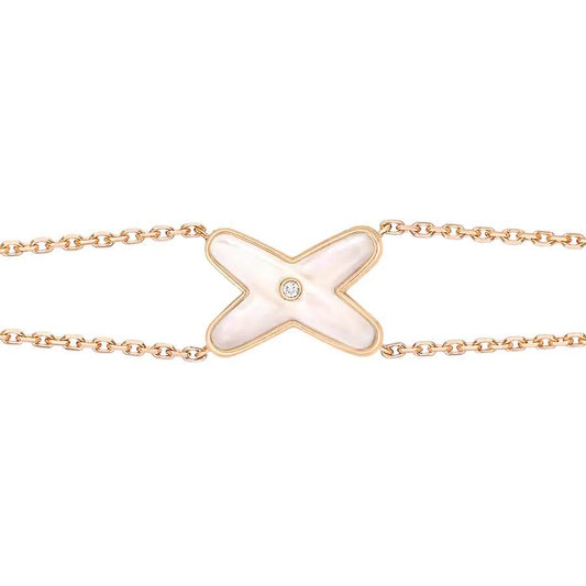 [vivabelle]JEUX BRACELET WHITE MOP PINK GOLD 1 DIAMOND