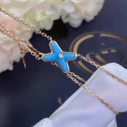 [vivabelle]JEUX BRACELET TURQUOISE PINK GOLD 1 DIAMOND