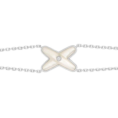[vivabelle]JEUX BRACELET WHITE MOP SILVER 1 DIAMOND