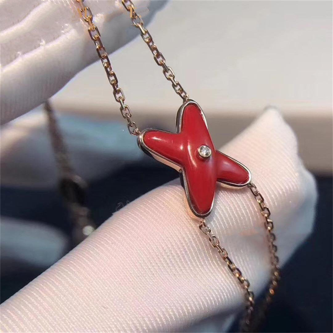 [vivabelle]JEUX BRACELET CARNELIAN PINK GOLD 1 DIAMOND