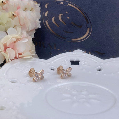 [vivabelle]JEUX DE PINK GOLD DIAMOND EARRINGS