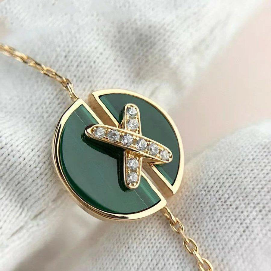 [vivabelle]JEUX DE BRACELET MALACHITE PINK GOLD DIAMONDS