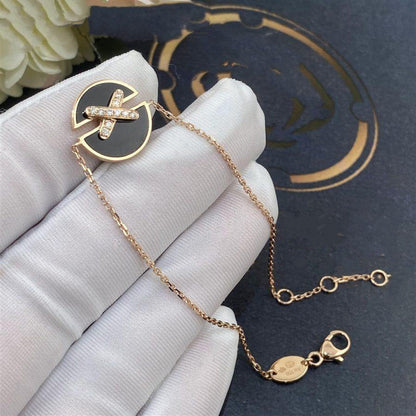 [vivabelle]JEUX DE BRACELET ONYX PINK GOLD DIAMOND