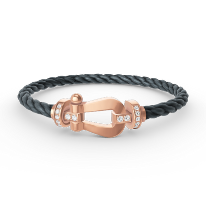 [vivabelle]FORCE LARGE HORSESHOE HALF DIAMOND BRACELET ROSE GOLD