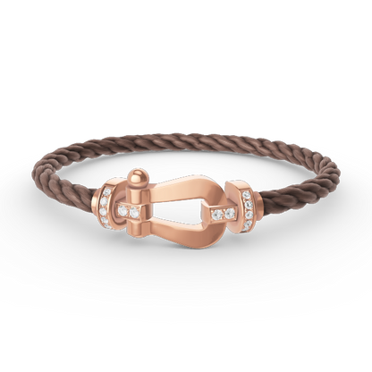 [vivabelle]FORCE LARGE HORSESHOE HALF DIAMOND BRACELET ROSE GOLD