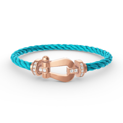 [vivabelle]FORCE LARGE HORSESHOE HALF DIAMOND BRACELET ROSE GOLD