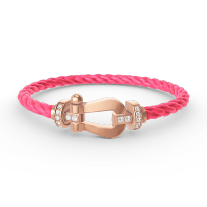 [vivabelle]FORCE LARGE HORSESHOE HALF DIAMOND BRACELET ROSE GOLD
