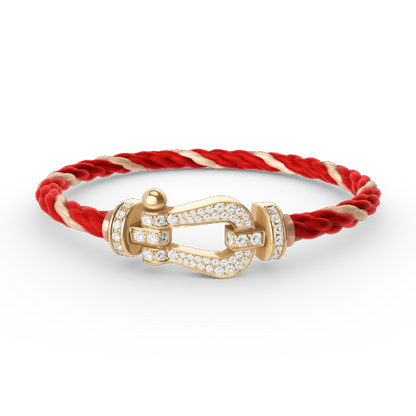 [vivabelle]FORCE LARGE HORSESHOE FULL DIAMOND BRACELET GOLD