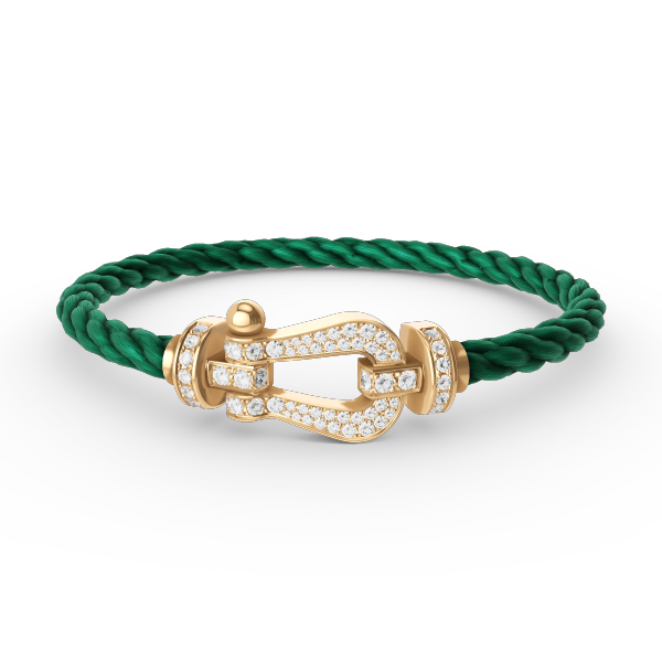 [vivabelle]FORCE LARGE HORSESHOE FULL DIAMOND BRACELET GOLD