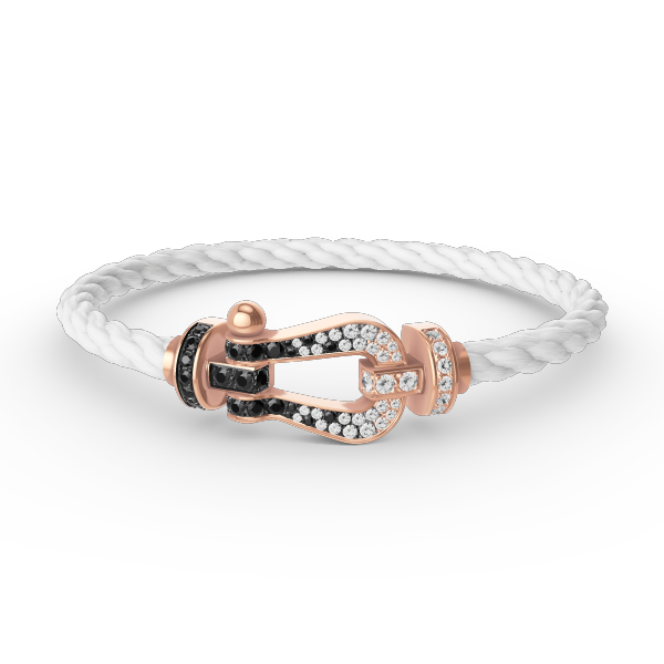 [vivabelle]FORCE LARGE HORSESHOE BLACK WHITE DIAMOND BRACELET ROSE GOLD