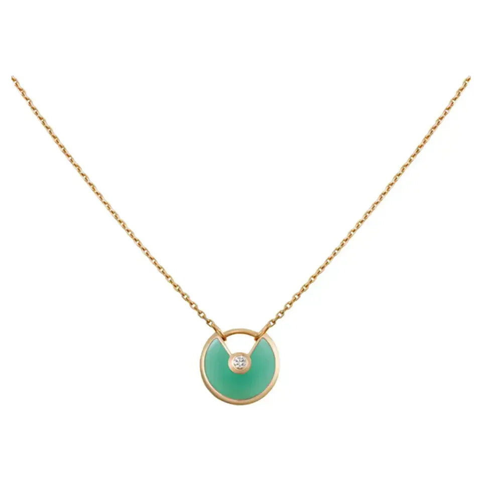 [vivabelle]AMULETTE GOLD MALACHITE NECKLACE