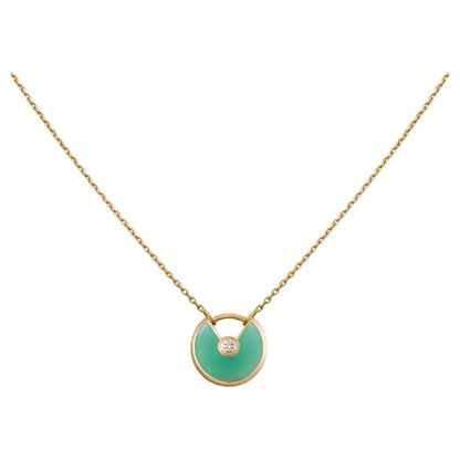 [vivabelle]AMULETTE GOLD MALACHITE NECKLACE