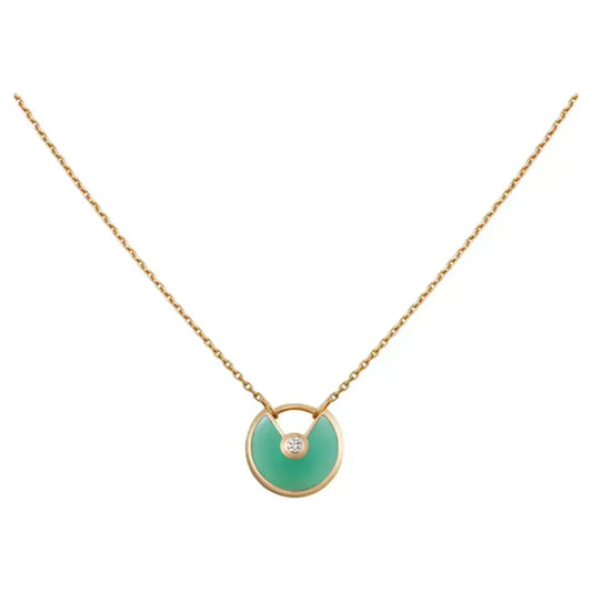 [vivabelle]AMULETTE GOLD MALACHITE NECKLACE