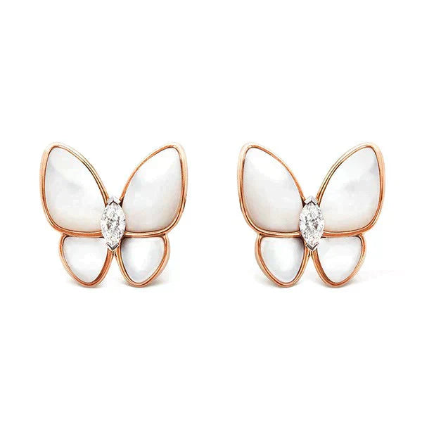 [vivabelle]BUTTERFLY MOP DIAMOND EARRINGS