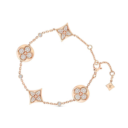 [vivabelle]STAR AND SUN 4 MOTIFS GOLD DIAMONDS BRACELET