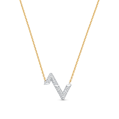 [vivabelle]VOLT SILVER DIAMOND PEDANT NECKLACE