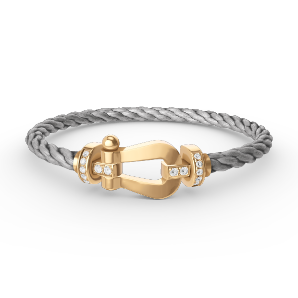 [vivabelle]FORCE LARGE HORSESHOE HALF DIAMOND BRACELET GOLD