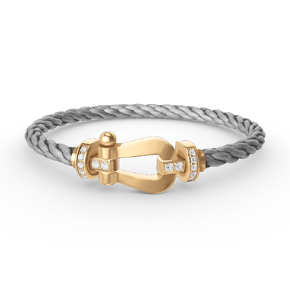 [vivabelle]FORCE LARGE HORSESHOE HALF DIAMOND BRACELET GOLD