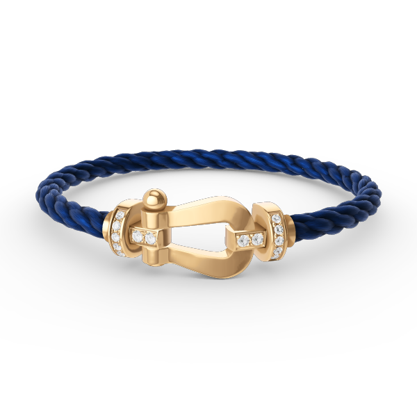 [vivabelle]FORCE LARGE HORSESHOE HALF DIAMOND BRACELET GOLD