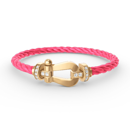 [vivabelle]FORCE LARGE HORSESHOE HALF DIAMOND BRACELET GOLD