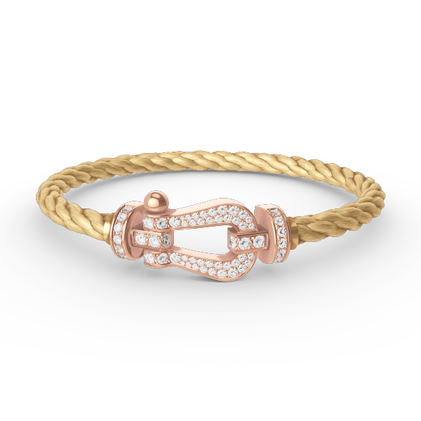 [vivabelle]FORCE LARGE HORSESHOE FULL DIAMOND BRACELET ROSE GOLD