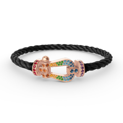 [vivabelle]FORCE LARGE HORSESHOE  COLORED DIAMOND BRACELET ROSE GOLD