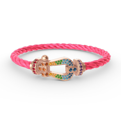 [vivabelle]FORCE LARGE HORSESHOE  COLORED DIAMOND BRACELET ROSE GOLD
