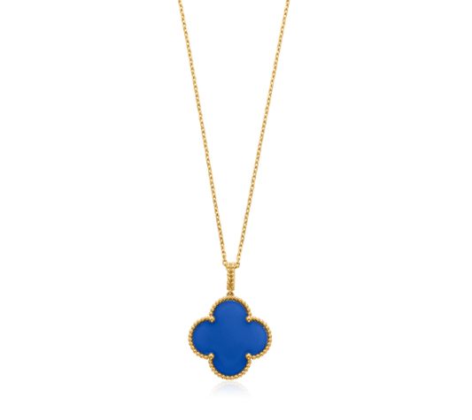 [vivabelle]CLOVER 25MM NECKLACE TURQUOISE ROSE GOLD
