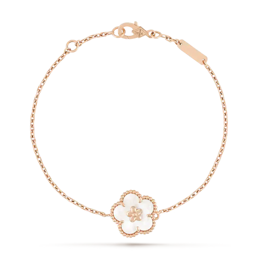 [vivabelle]LUCKY WHITE MOP PLUM BLOSSOM  BRACELET