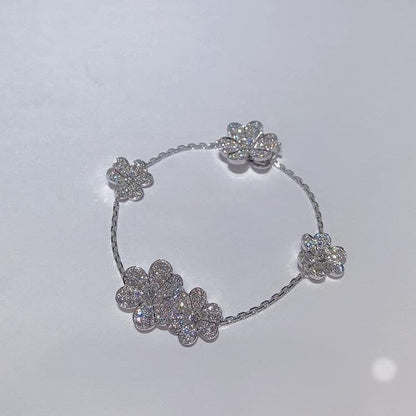 [vivabelle]FRIVOLE SILVER 5 FLOWERS BRACELET