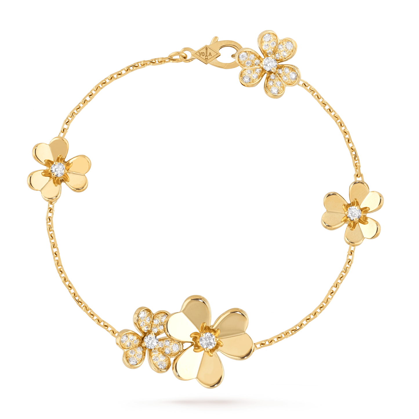 [vivabelle]FRIVOLE GOLD 5 FLOWERS BRACELET