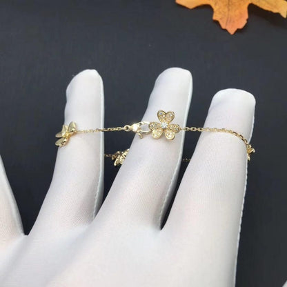 [vivabelle]FRIVOLE GOLD 5 FLOWERS BRACELET