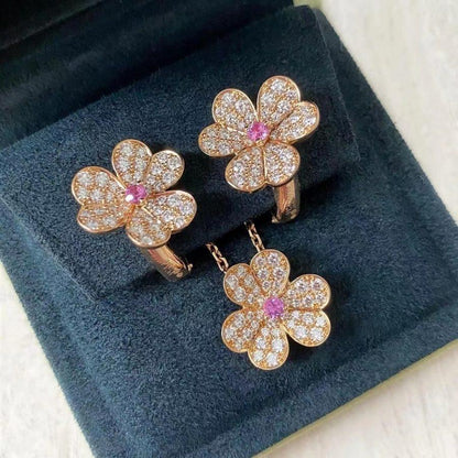 [vivabelle]FRIVOLE ROSE GOLD FLOWER DIAMOND NECKLACE