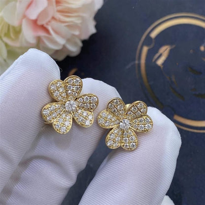 [vivabelle]FRIVOLE GOLD FLOWER DIAMOND EARRINGS