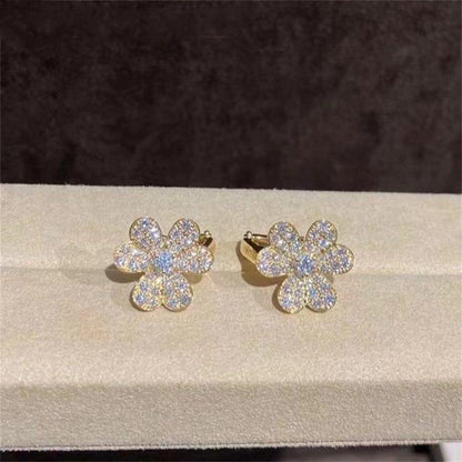 [vivabelle]FRIVOLE GOLD FLOWER DIAMOND EARRINGS
