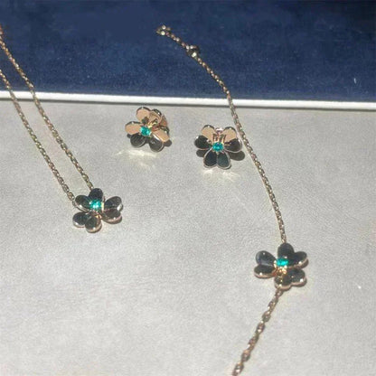 [vivabelle]FRIVOLE  FLOWER MALACHITE EARRINGS