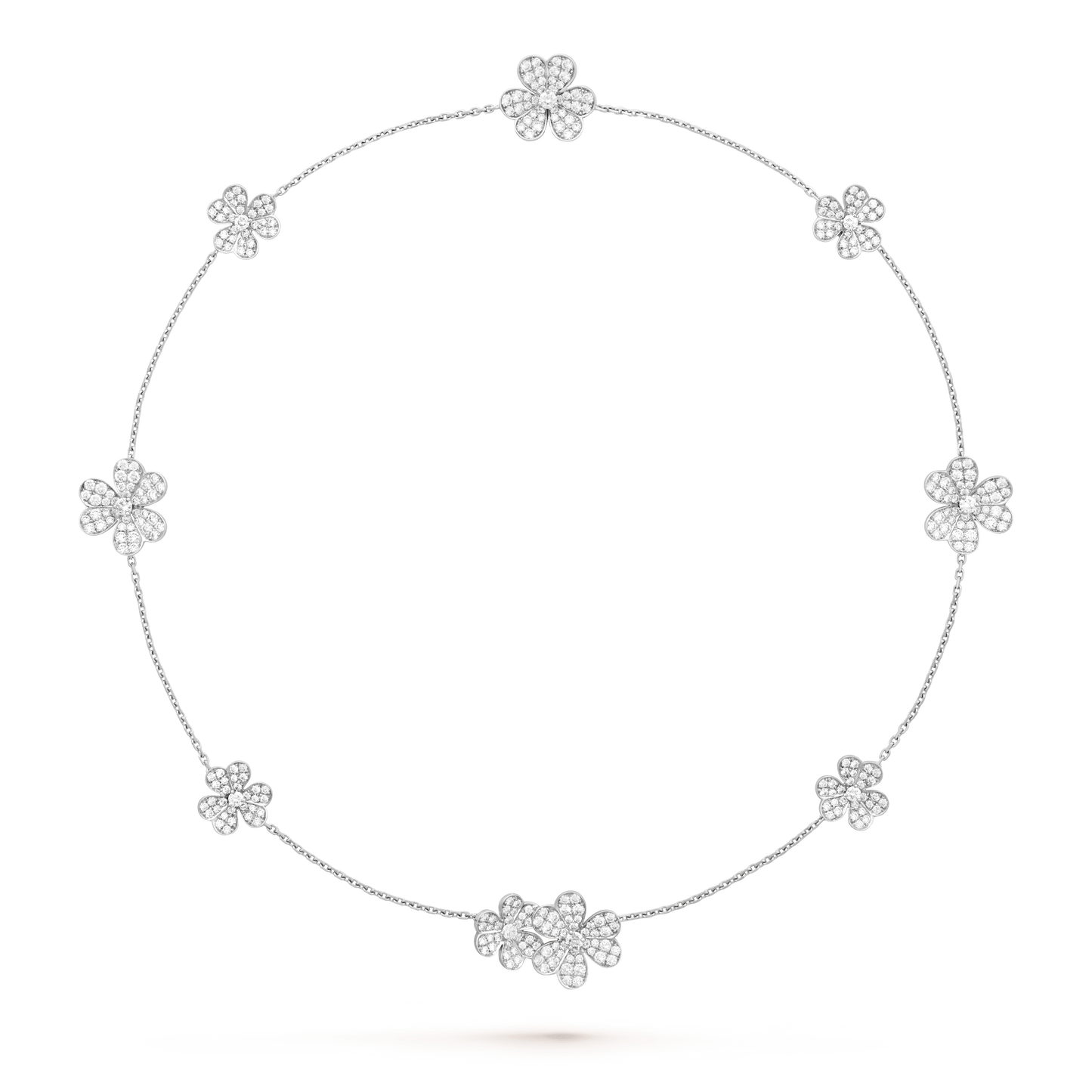 [vivabelle]FRIVOLE SILVER 9 FLOWERS NECKLACE