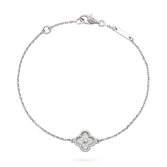 [vivabelle]CLOVER  SINGLE FLOWER BRACELET SILVER