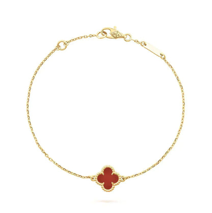 [vivabelle]CLOVER  CARNELIAN SINGLE FLOWER BRACELET