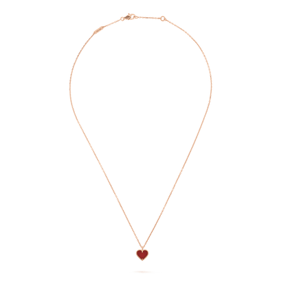 [vivabelle]SWEET CLOVER CARNELIAN HEART NECKLACE