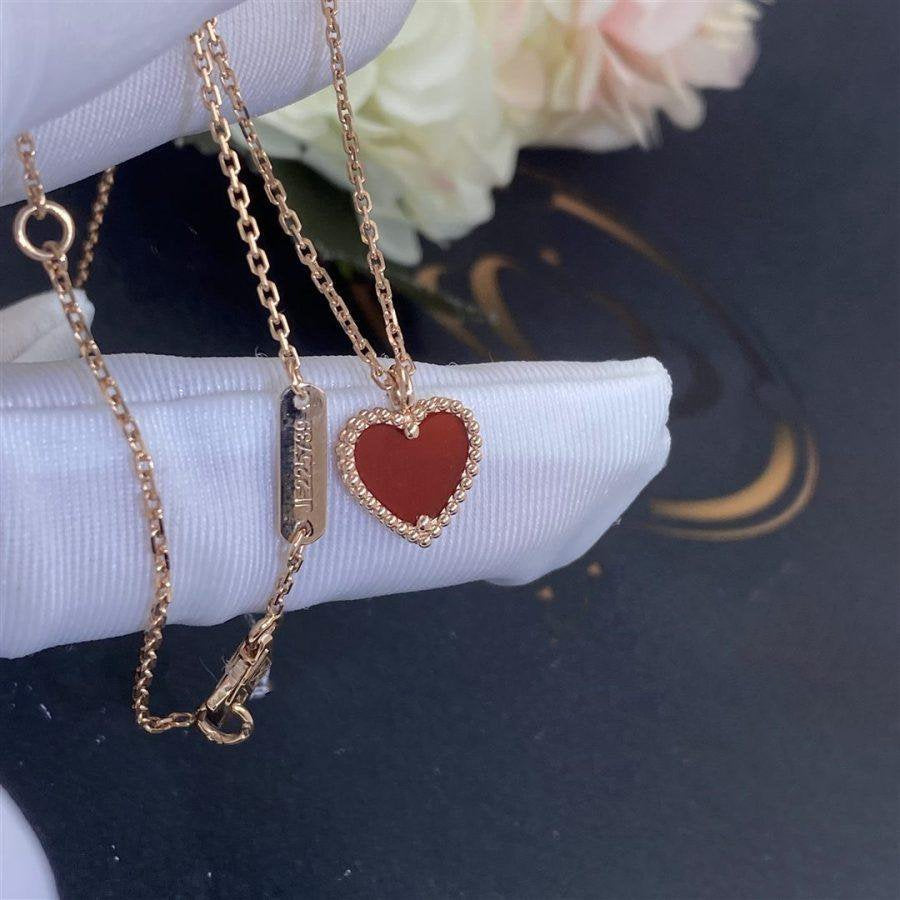 [vivabelle]SWEET CLOVER CARNELIAN HEART NECKLACE