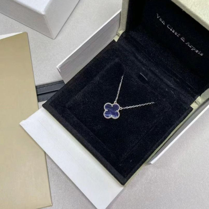 [vivabelle]CLOVER 15MM PIETERSITE NECKLACE SILVER