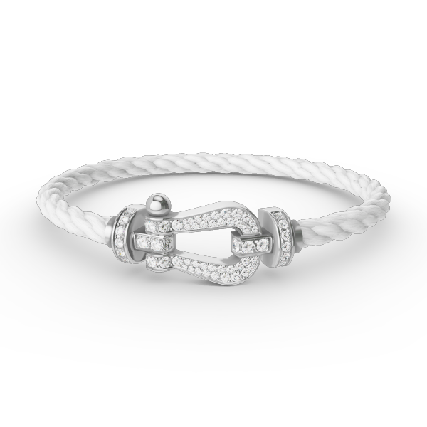 [vivabelle]FORCE LARGE HORSESHOE FULL DIAMOND BRACELET SILVER